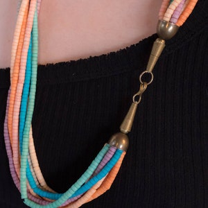 70s Bohemian Multi-Strand Beaded Necklace image 2