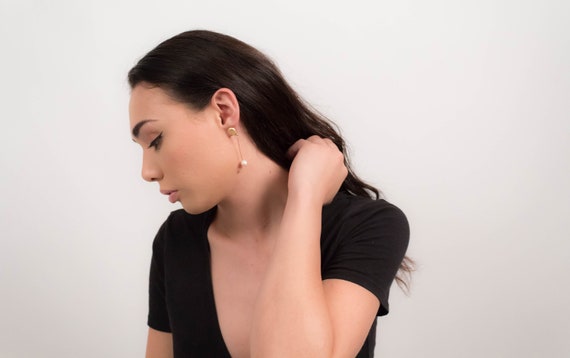 PEARL Drop Earrings. Minimalist Drop Earrings. Fa… - image 8