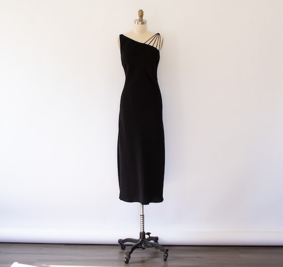 90s Evan Picone Asymmetrical Shoulder Dress, Vintage 90s Minimal Maxi Dress  (L) - Etsy UK