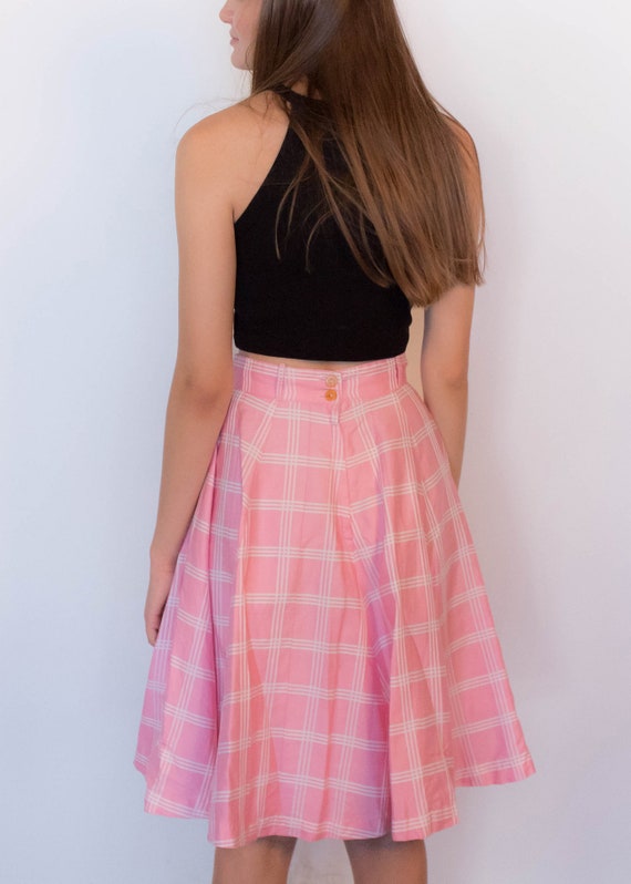 Vintage 50s Plaid Circle Skirt size XS - image 8