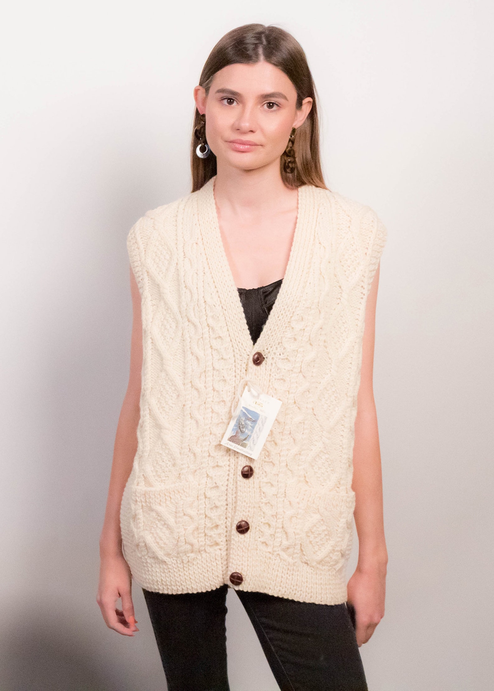 Handknit Fisherman CableKnit Sweater Vest size S/M/L Etsy
