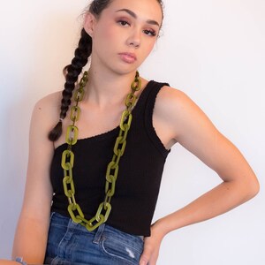 60s Chain Link Lucite Statement Necklace image 3