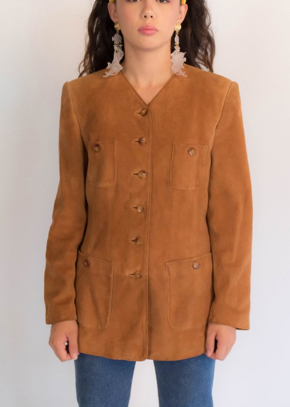 Vintage 60s Suede Safari Jacket size S/M - image 3