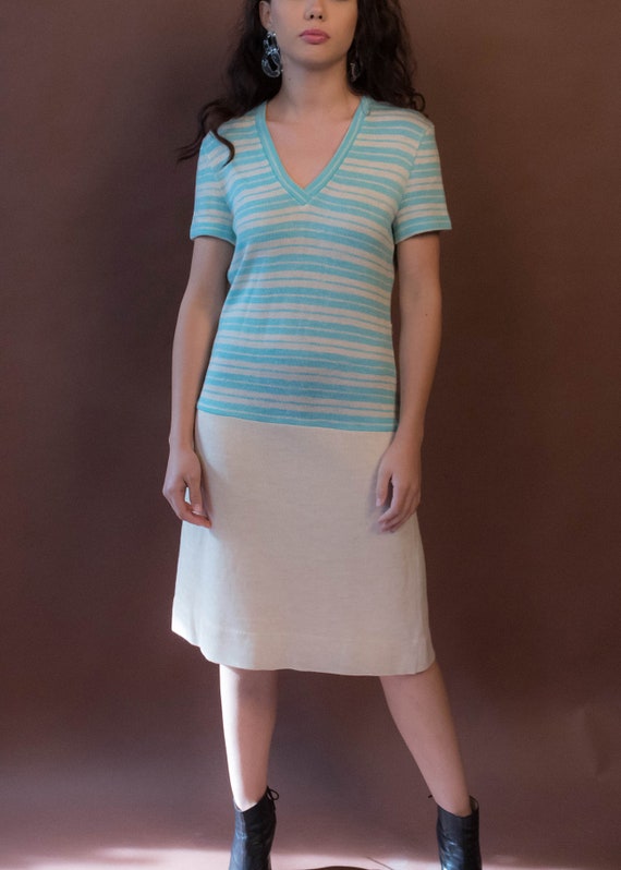 Vintage 60s Mod Striped Knit Dress size: S/M - image 3