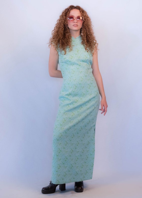 1960s Floral Brocade Maxi Dress size M/L - image 6