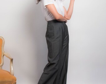 パンツ archive KENZO gray wool wide slacks 90s 80s〜90s KENZO PARIS wool slacks pants ケンゾー ヴィンテージ