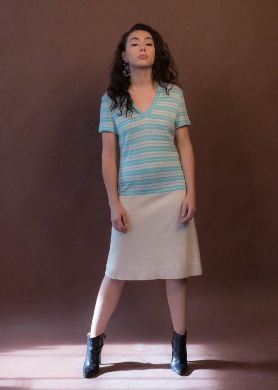 Vintage 60s Mod Striped Knit Dress size: S/M - image 5