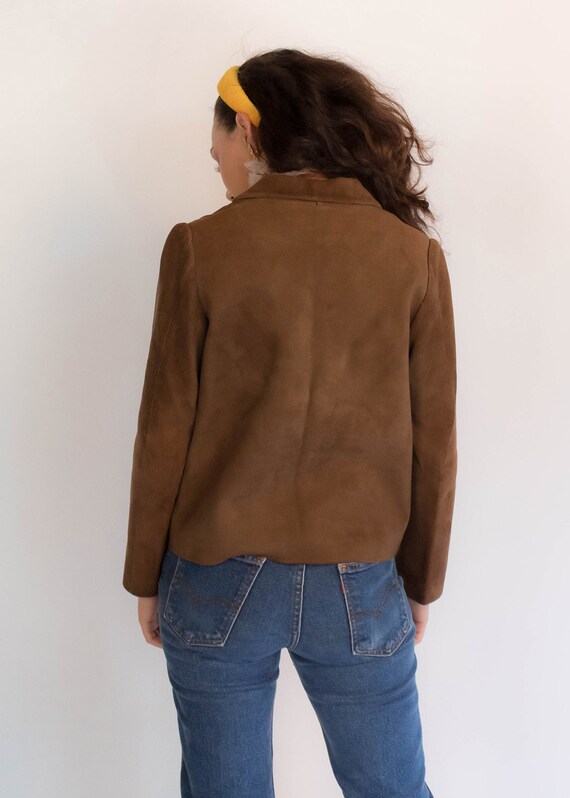 60s Mod Brown Suede Jacket size XS/S - image 8
