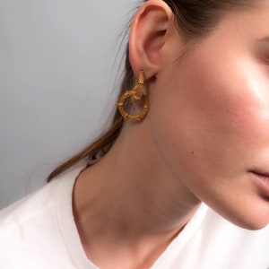 Hoop Earrings / Statement Earrings / 80s Hoop Earrings / Big Earrings / Gold Hoop Earrings / Statement Hoop Earrings image 8