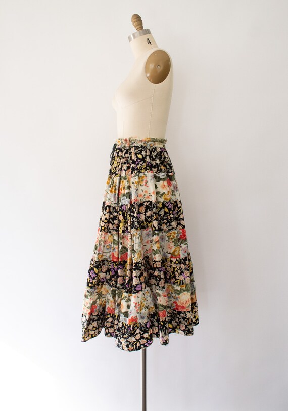 90s Floral Tiered Full Skirt, Vintage Adjustable … - image 7