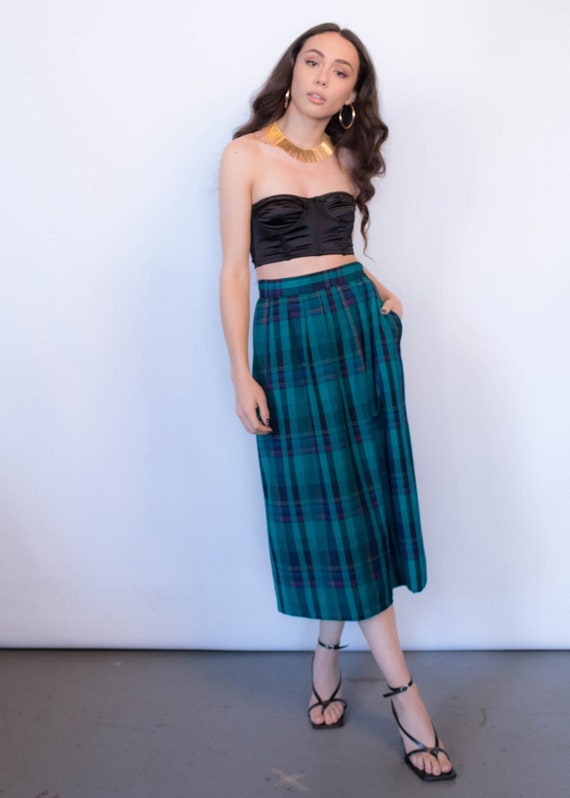 70s Pendleton Plaid Wool Skirt size S