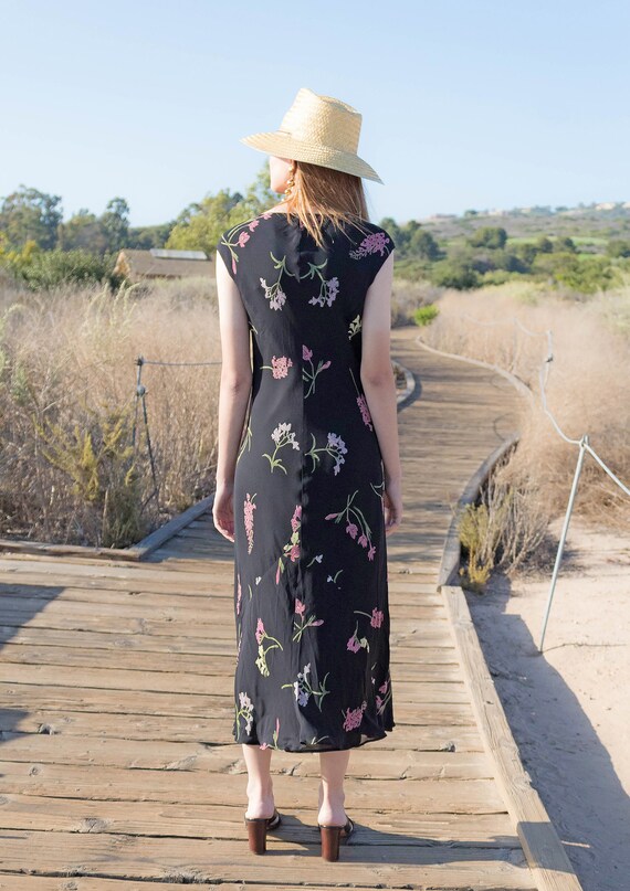 90s Floral Leopard Midi Dress