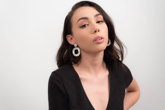 MINIMALIST Acrylic Earrings. White Acrylic Earrings. Statement