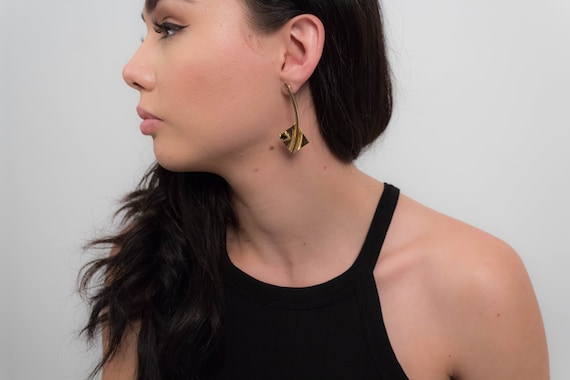 Vintage GEOMETRIC Earrings. Statement Earrings. 80s Abstract Earrings. Vintage 80s Earrings. Vintage Dangle Earrings. 80s Drop Earrings.