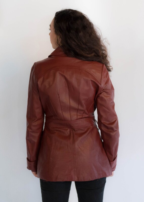 70s LEATHER Belted Coat. Vintage 70s Leather Coat… - image 8