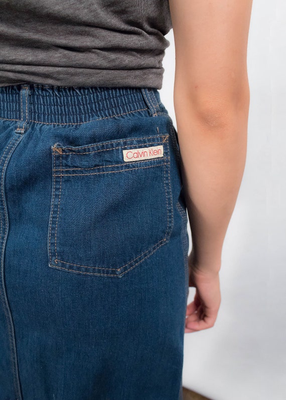 80s CALVIN KLEIN Denim Skirt. Vintage 