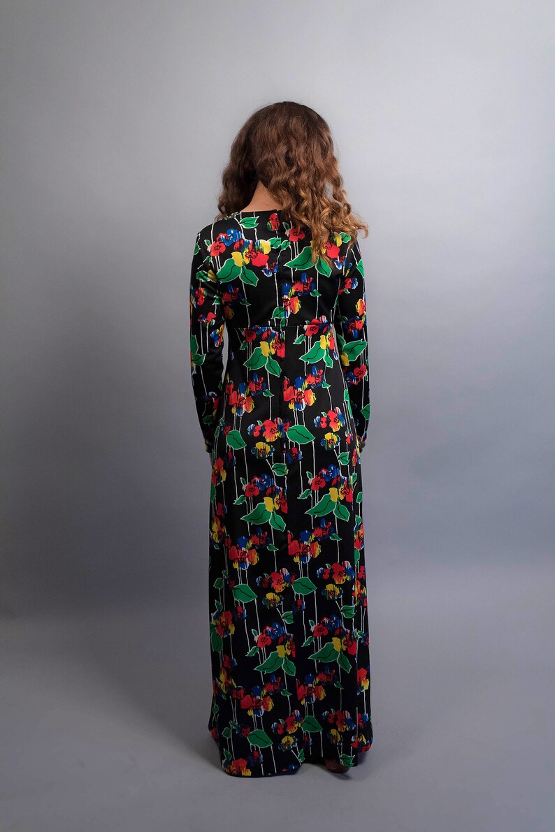 70s Dress / Boho Floral Dress / 70s Maxi Dress / 70s Floral Dress / Floral Maxi Dress / Bohemian Dress / Vintage Floral Dress Δ size: M image 8