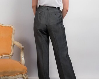 パンツ archive KENZO gray wool wide slacks 90s 80s〜90s KENZO PARIS wool slacks pants ケンゾー ヴィンテージ