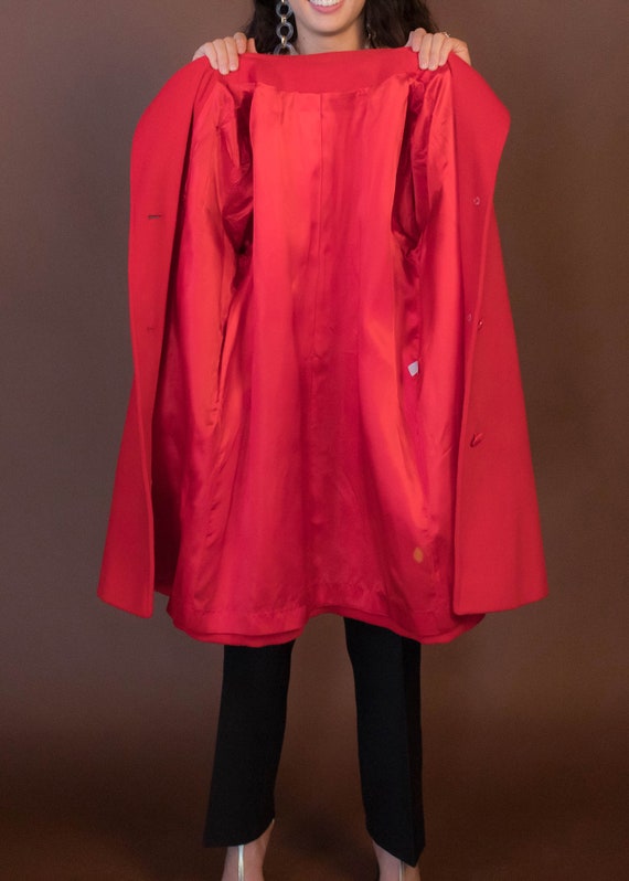 Oversized Structured Red Wool Coat sizes M/L - image 7