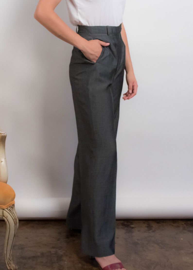 Vintage 90s Kenzo Wide-Leg Wool Trousers size M/ 28W image 9