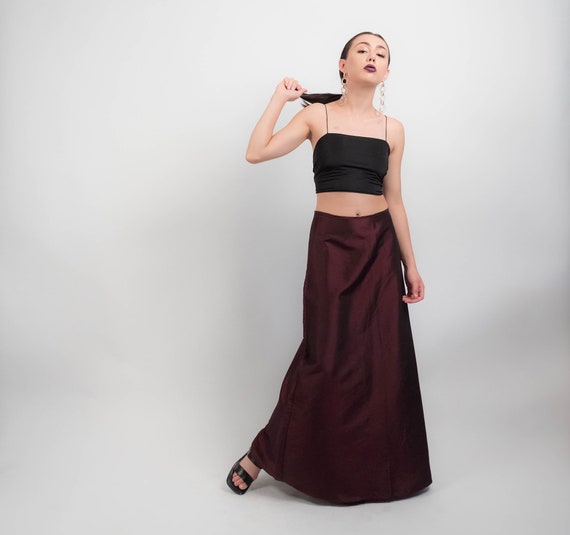 90s black a line skirt