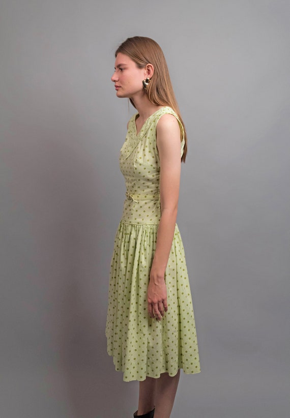 50s Vintage Dress / Polka-Dot Dress / Summer Dres… - image 9