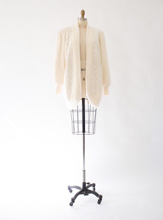 80s Oversized Mohair Wool Blazer: Vintage Blue Boxy Jacket