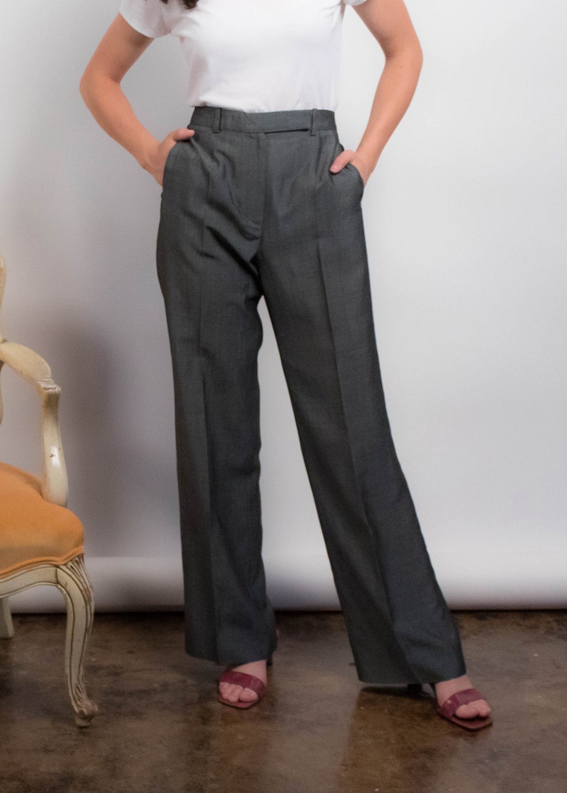 Vintage 90s Kenzo Wide-Leg Wool Trousers size M/ 28W image 7