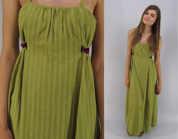Vintage 60s Pointelle Maxi Dress Boho Maxi Dress Sleeveless | Etsy