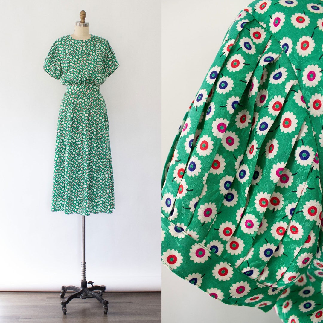 Vintage Jacquard Puffy Slip Dress