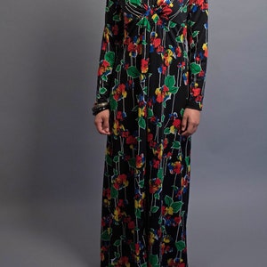 70s Dress / Boho Floral Dress / 70s Maxi Dress / 70s Floral Dress / Floral Maxi Dress / Bohemian Dress / Vintage Floral Dress Δ size: M image 3