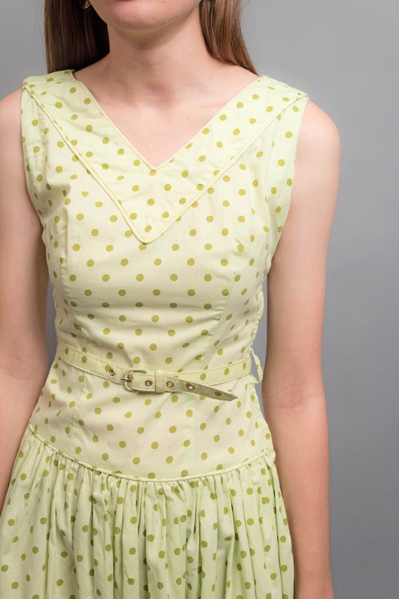 50s Vintage Dress / Polka-Dot Dress / Summer Dres… - image 2