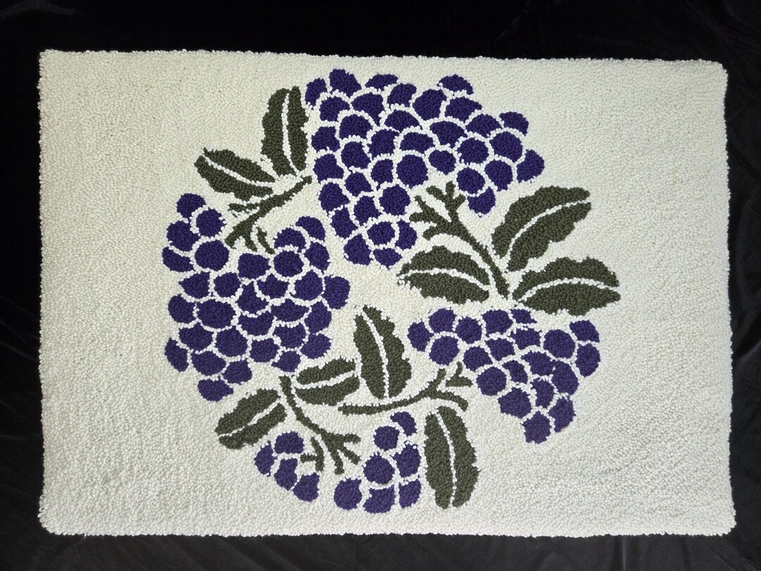 Pyrex Rug Vintage Pyrex Inspired Grapes Punch Rug – Handmade - Etsy