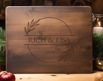 Personalized Wood Cutting Board, Charcuterie Board, Cheese Tray for Housewarming, Engagement or Wedding Gift