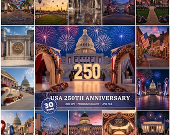 Toile de fond numérique du 250e anniversaire des États-Unis | Contexte de célébration patriotique américaine | Téléchargement instantané