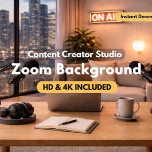 Content Creator Zoom Background – Modern City View Apartment Virtual Backdrop (HD & 4K)