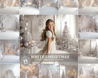 White Christmas Studio Digital Backdrops (JPG)