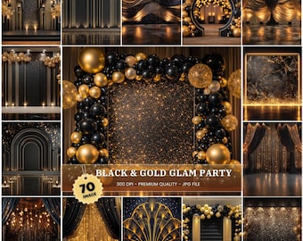 Sfondi per feste glamour neri e dorati