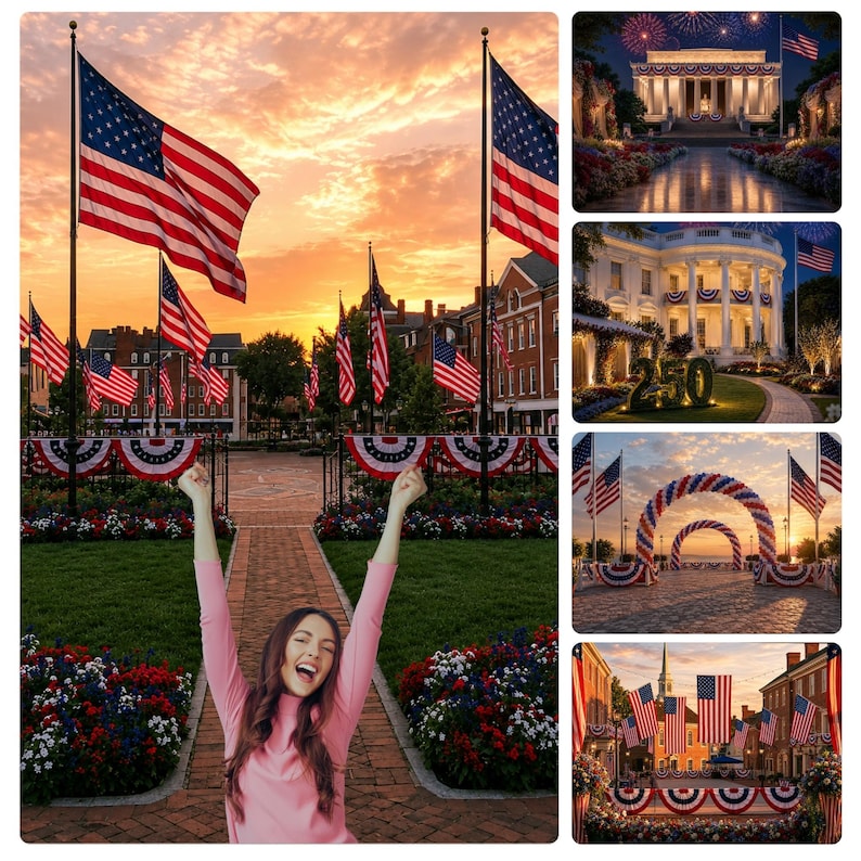 USA 250th Anniversary Digital Backdrop | Patriotic American Celebration ...