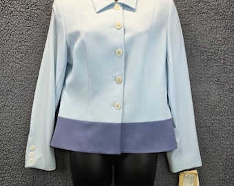 Vintage Jessica Ash Colorblock Blazer 6 Blue Academia Preppy Minimalist Office