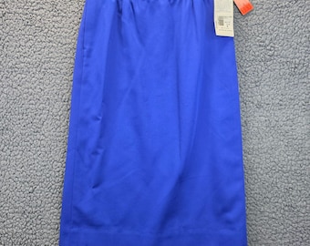 Vintage Pendleton Midi Pencil Skirt 4P Blue Preppy Old Money Office 90s Academia