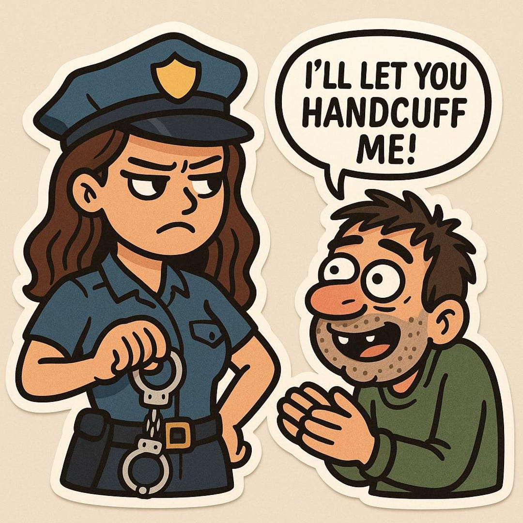 Hancuff Sticker I'll Let You Handcuff Me Glossy Sticker: Funny Police Humor Decal - Etsy