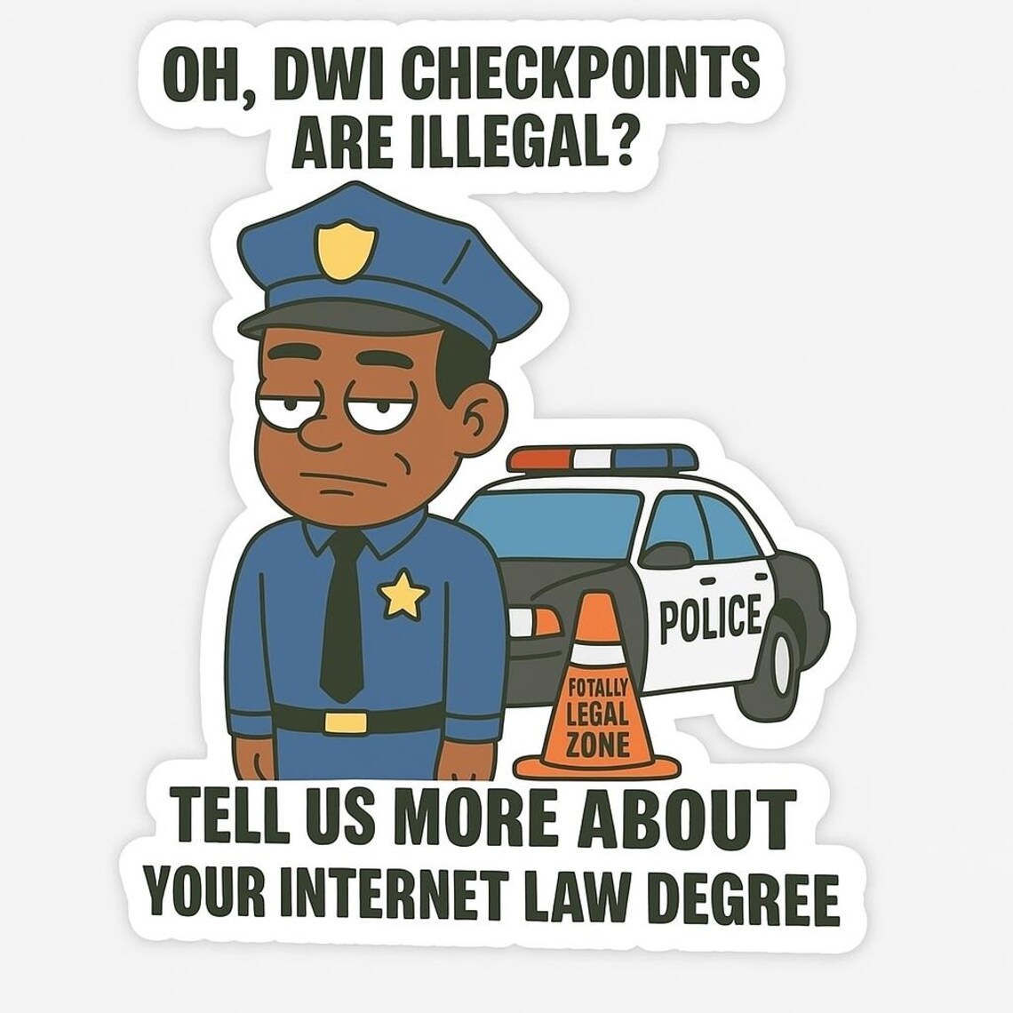 DWI Checkpoint Sticker: Funny Police Humor, Law Enforcement Gift - Etsy
