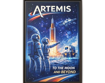 Artemis Space Program Moon Rocket Canvas Framed