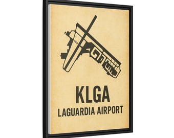 PERSONALIZE !… Any Airport Diagram Poster Matte Canvas, Framed | Custom Airport Map