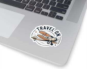 Vintage Airplane Travel On Sticker | Aviator Pilot Decal