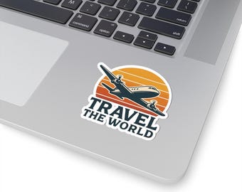 Travel the World airplane and aviation sticker