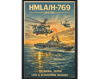 HMLA/H-769 Squadron Poster Matte Canvas Framed