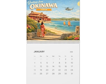 2026 Calendar Vintage Travel Wall - Scenic Monthly