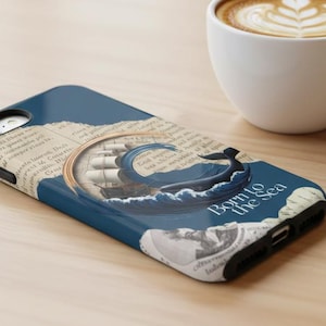 Funda personalizada con monograma de Moby Dick para iPhone 17, 16, 15, 14, 13, 12 Pro Max Plus Mini y Google Pixel 9, 8, 7, 6, 5 y 4